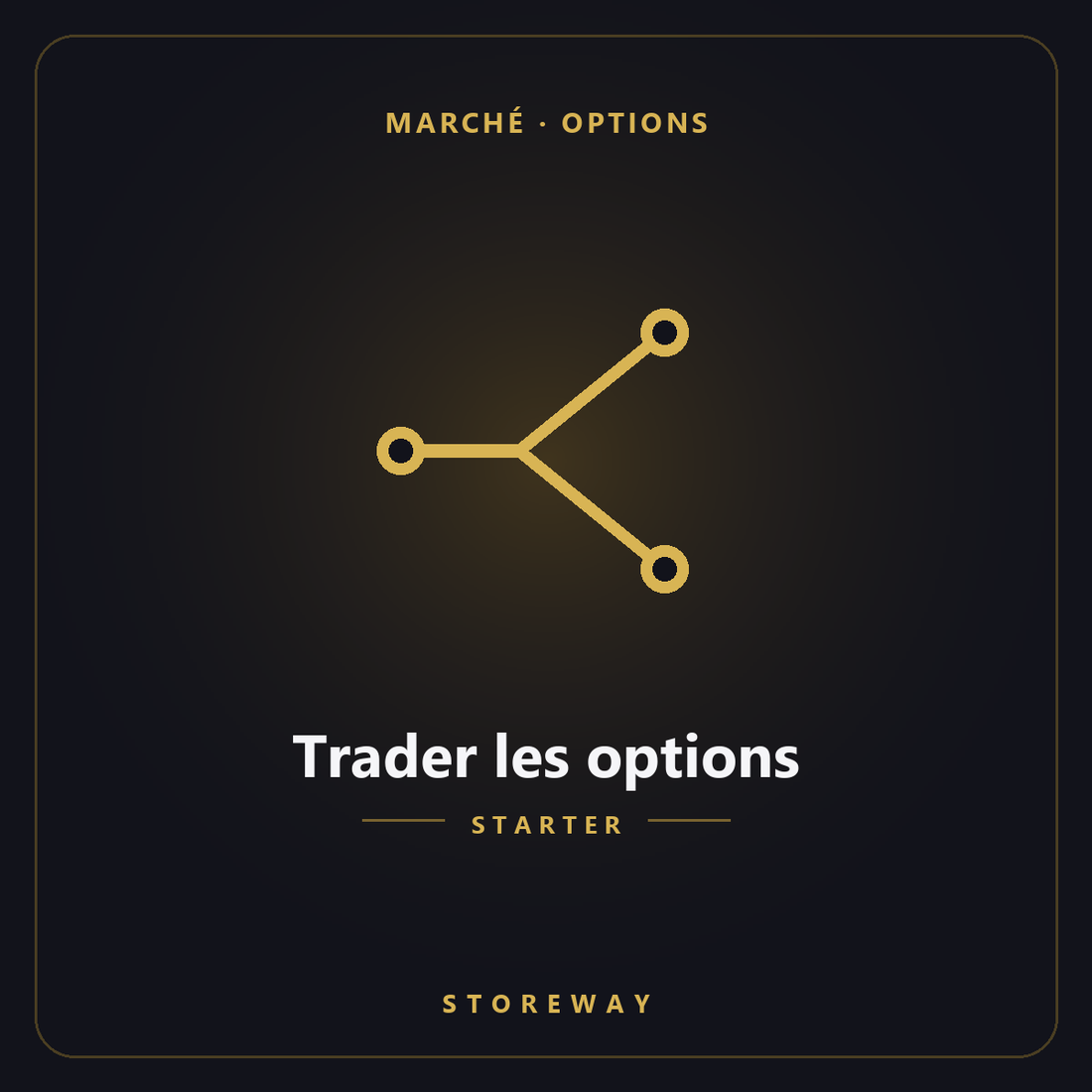 Trader les options niveau Starter — couverture storeway